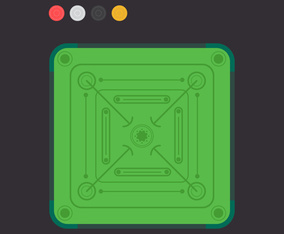 Carrom Board Isometric Vector Illustration