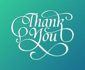 Decorative Thank You Typography Free Vector