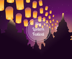 Sky Lantern Festival Vector Background