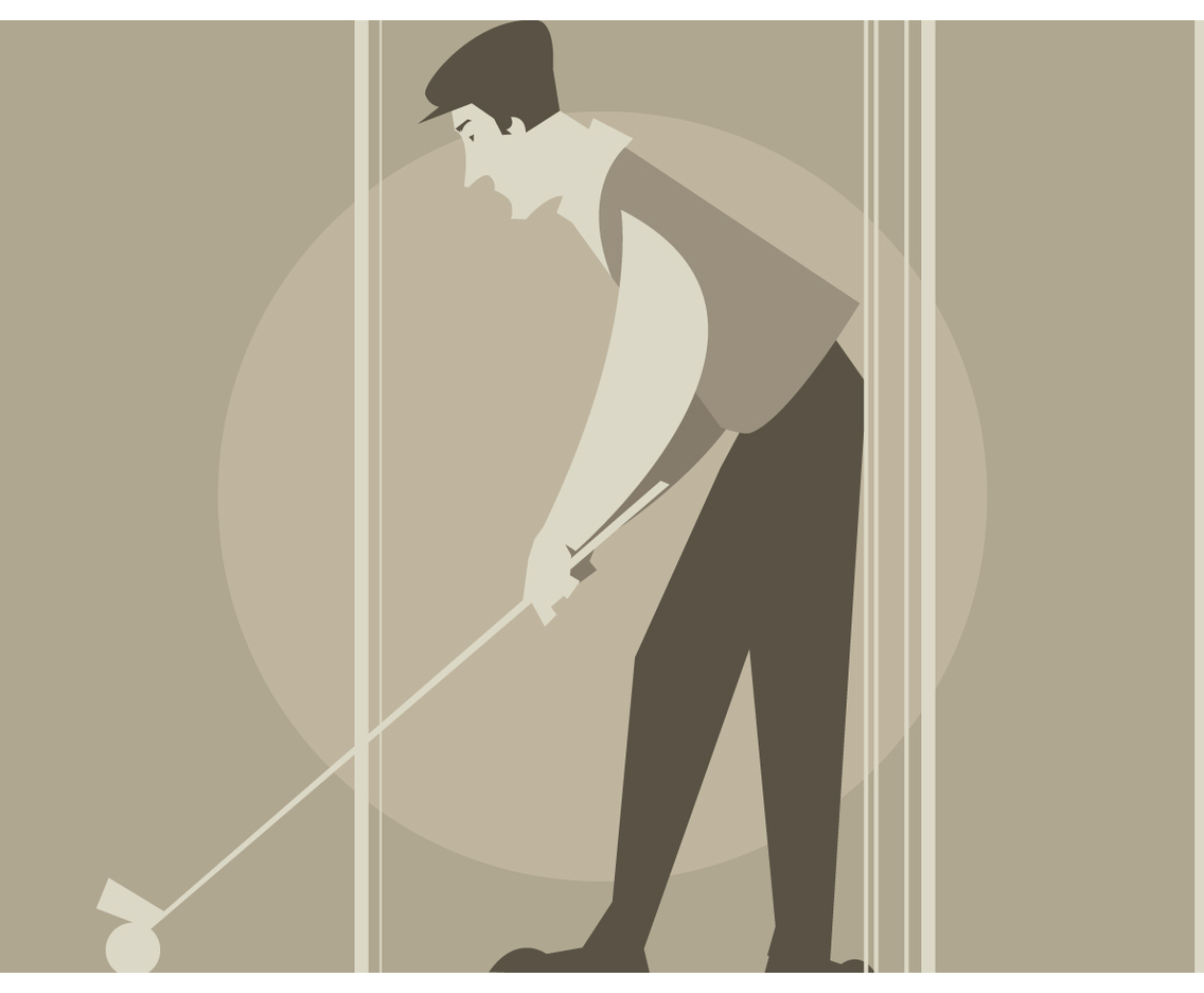 Vintage Golf Player Vector