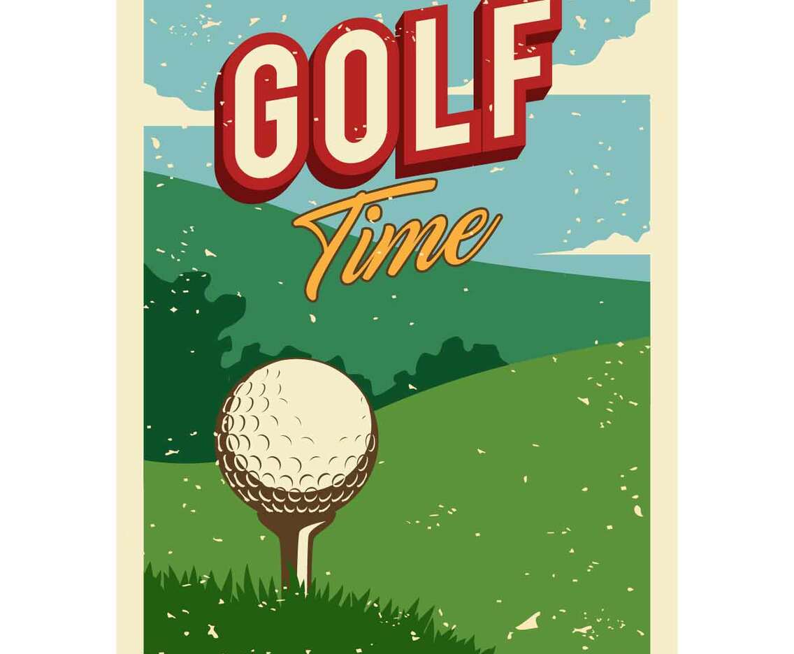 Vintage Golf Poster Illustration Vector