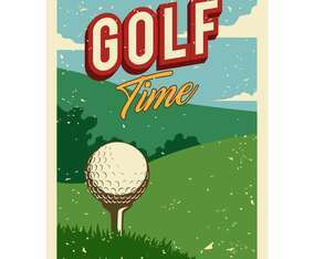 Vintage Golf Poster Illustration Vector