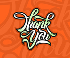 Freehand Thank You Typography Free Vector