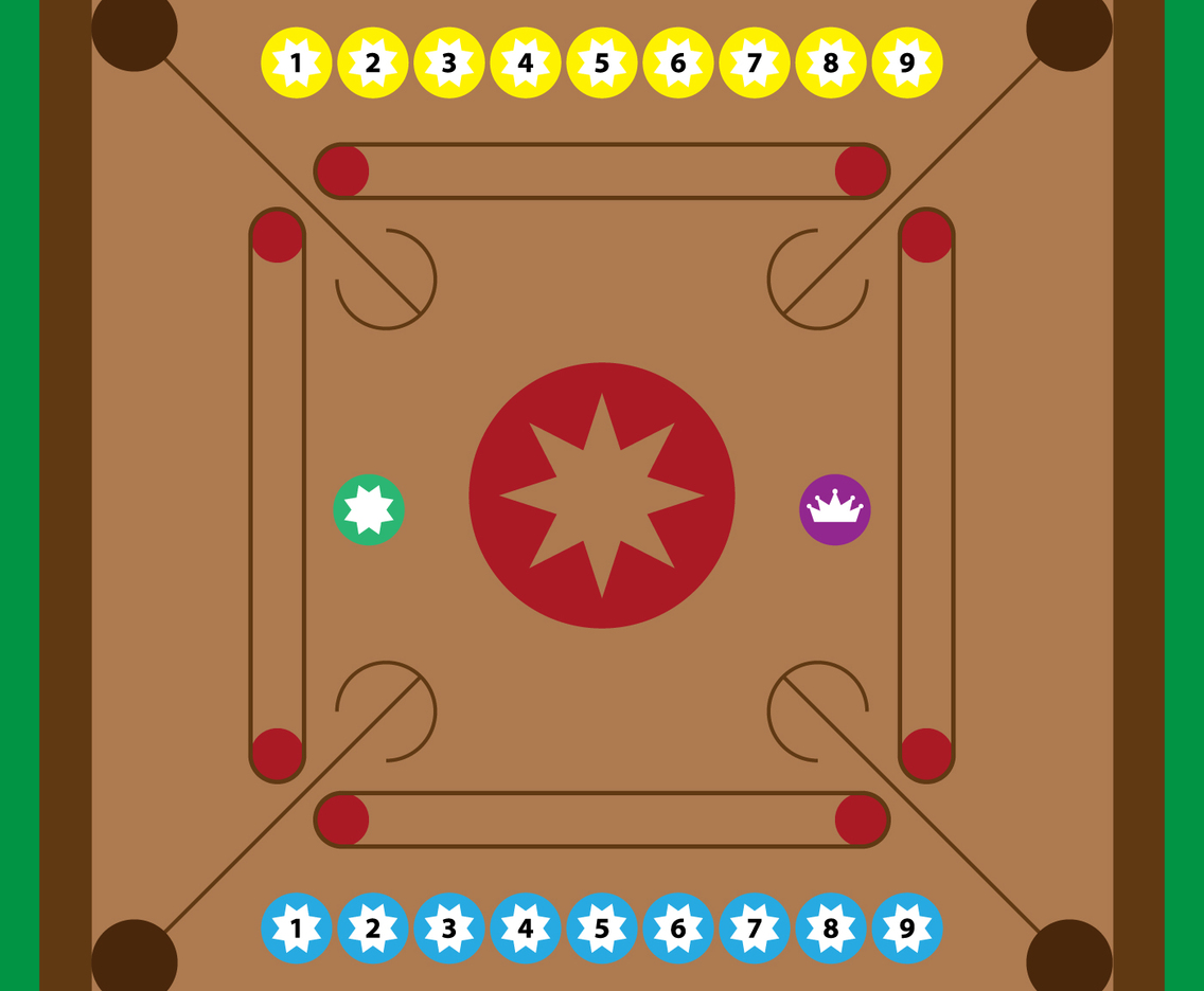 Carrom Board Vector Illustration