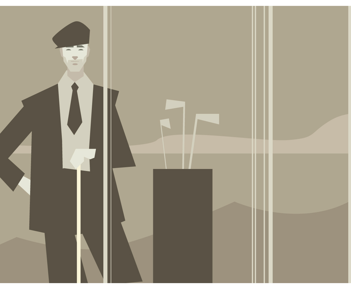 Vintage Golf Man Vector