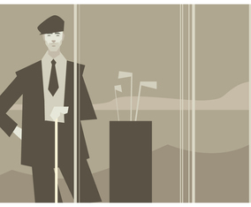Vintage Golf Man Vector