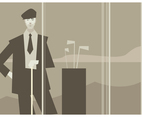 Vintage Golf Man Vector
