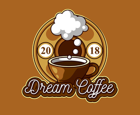 Dream Coffee Shop Logo Free Vector