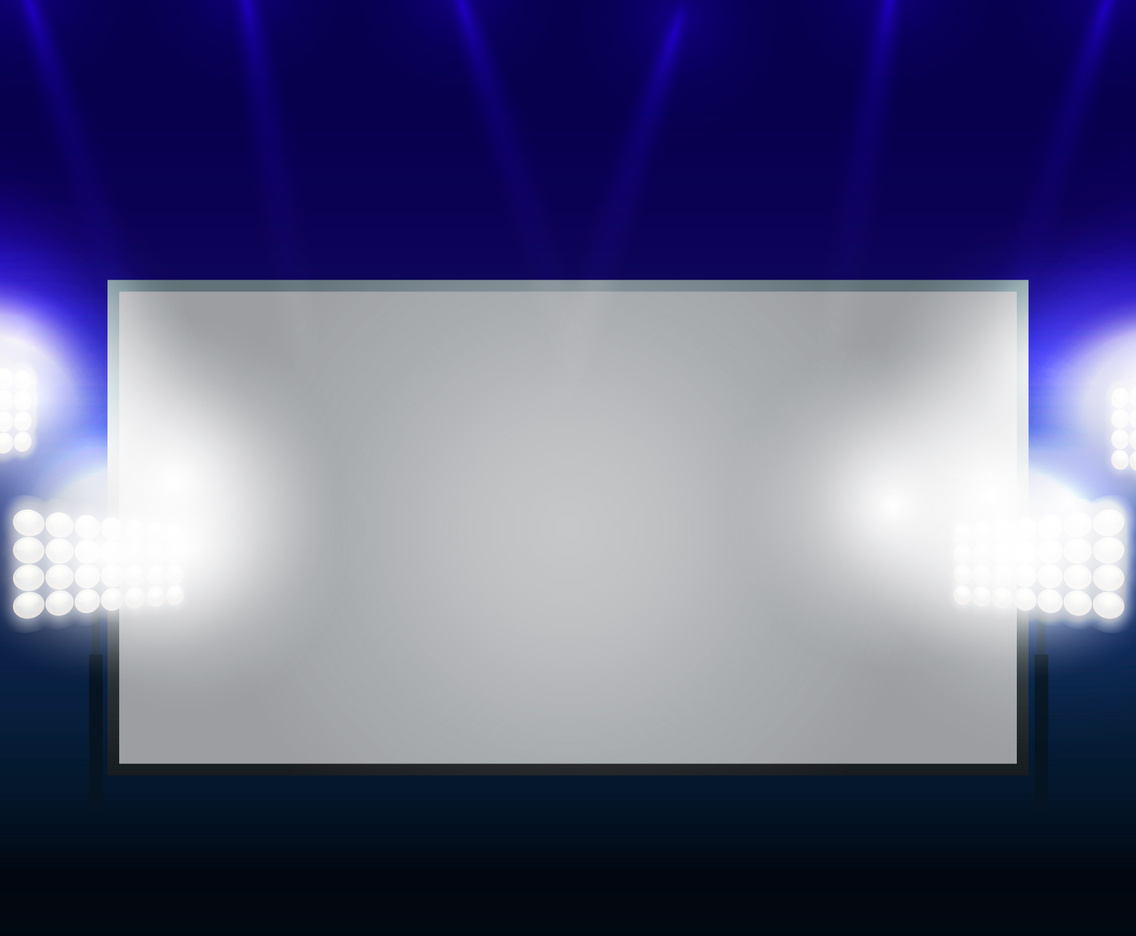 Jumbotron and Floodlights Blank Screen Copy Space
