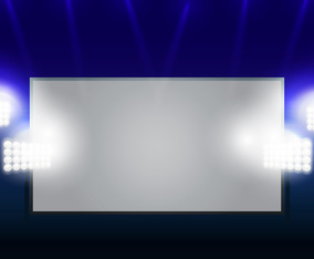 Jumbotron and Floodlights Blank Screen Copy Space