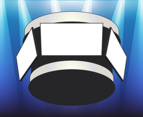 Jumbotron and Floodlights Blank Screen Copy Space