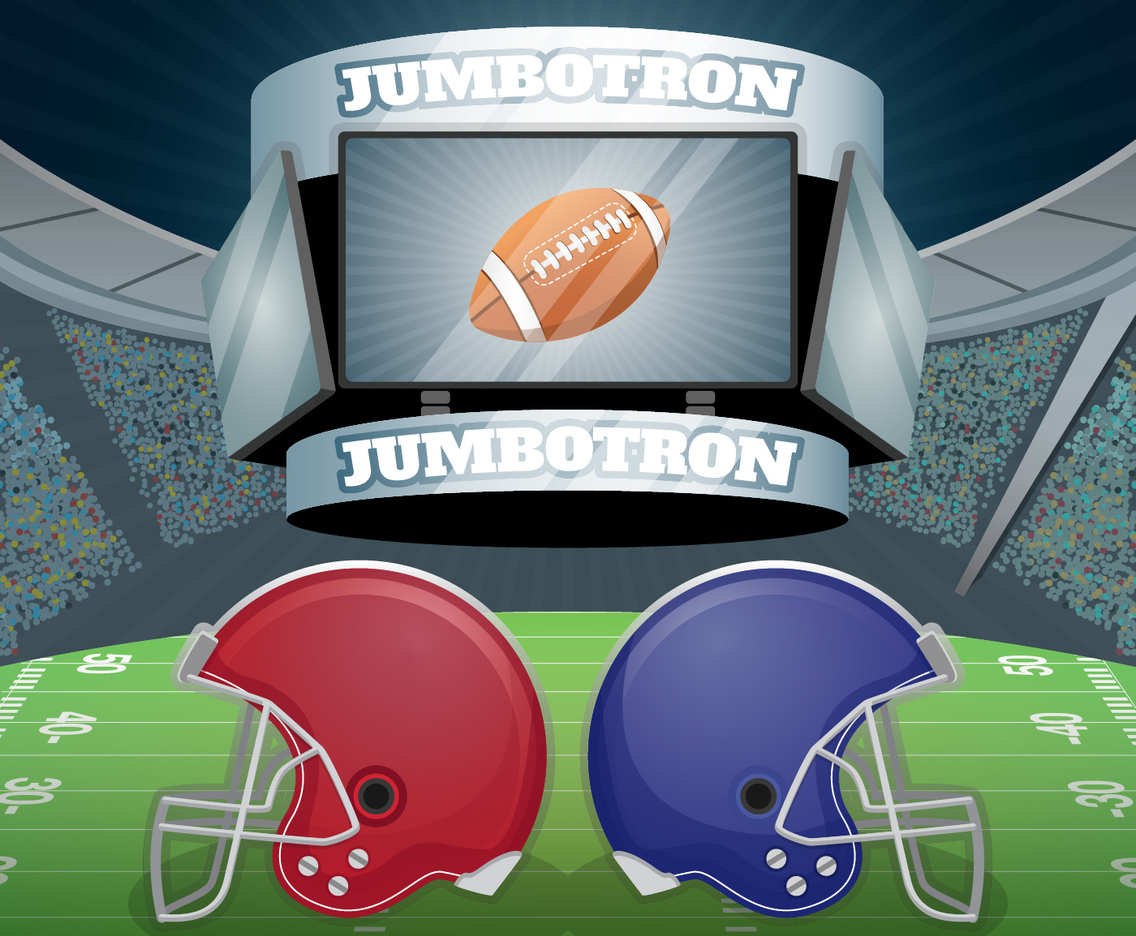 Jumbotron With Helmet Vector Illustration