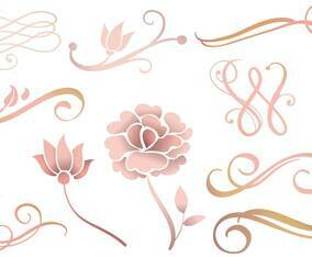 Rose Gold Ornaments Vectors
