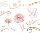 Rose Gold Ornaments Vectors