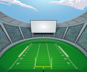 American Footbal Field Jumbotron Vector Illustration