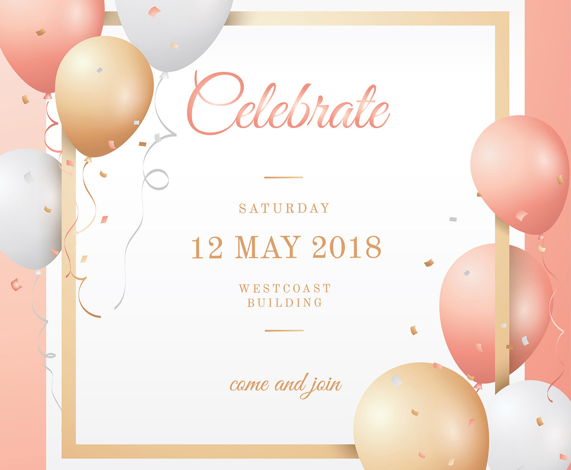 Invitation Rose Gold Vector