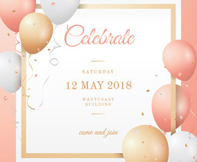Invitation Rose Gold Vector