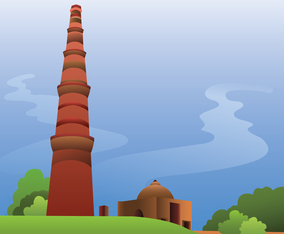 Beautiful Qutub Minar Illustration