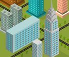 Flat Isometric NYC Vector Illustration