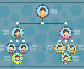 Organogram On Blue Vector