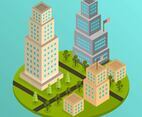 Flat Isometric NYC Vector Illustration