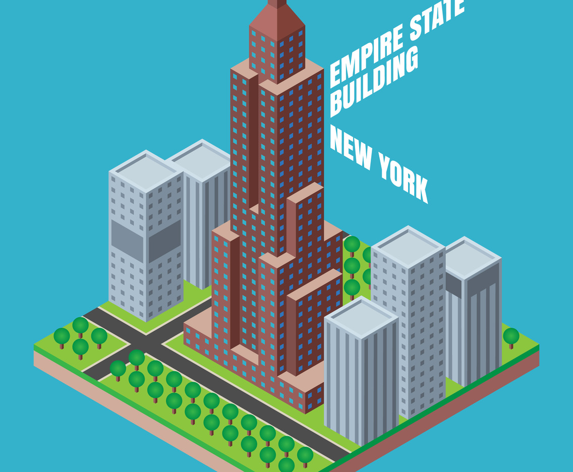 Empire State Building New York Isometric Illustration