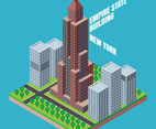 Empire State Building New York Isometric Illustration