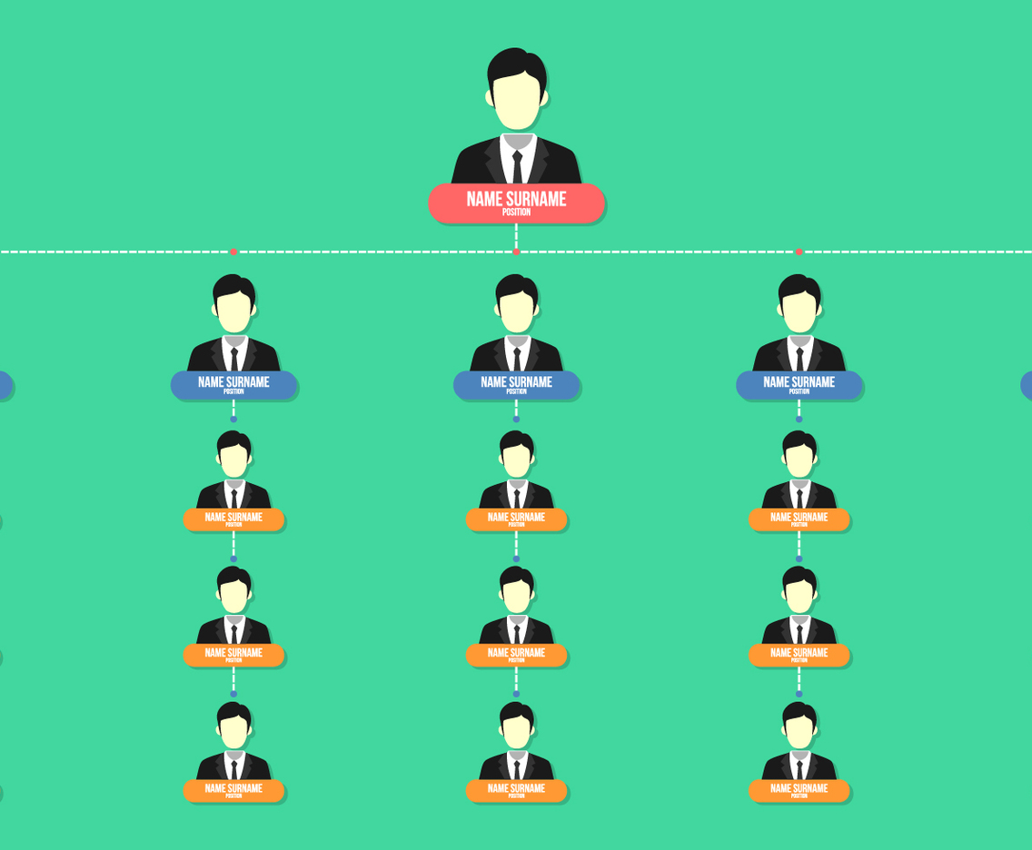 Business Organogram Chart Free Vector