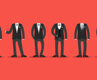 Flat Black Tux Free Vector