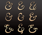 Ampersand Gold Set Vector