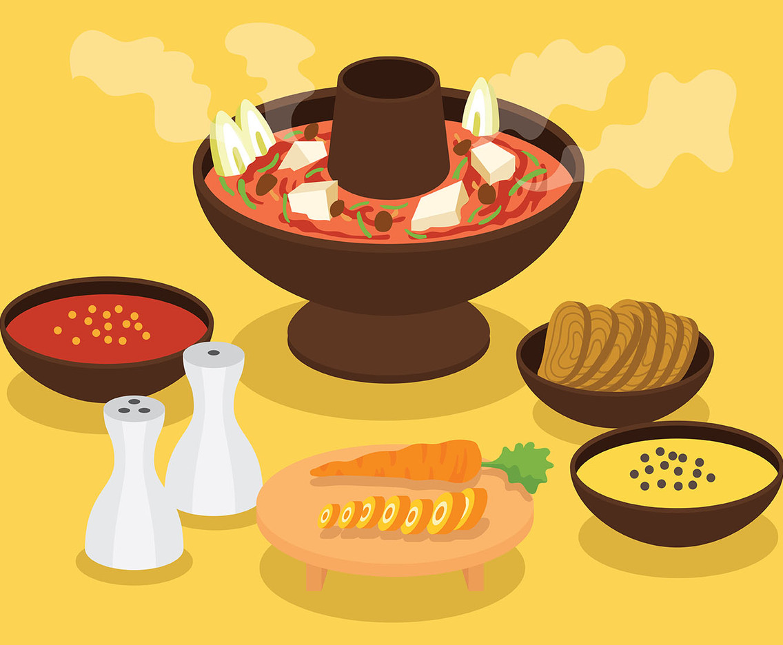 Hotpot  Ingredients Illustration
