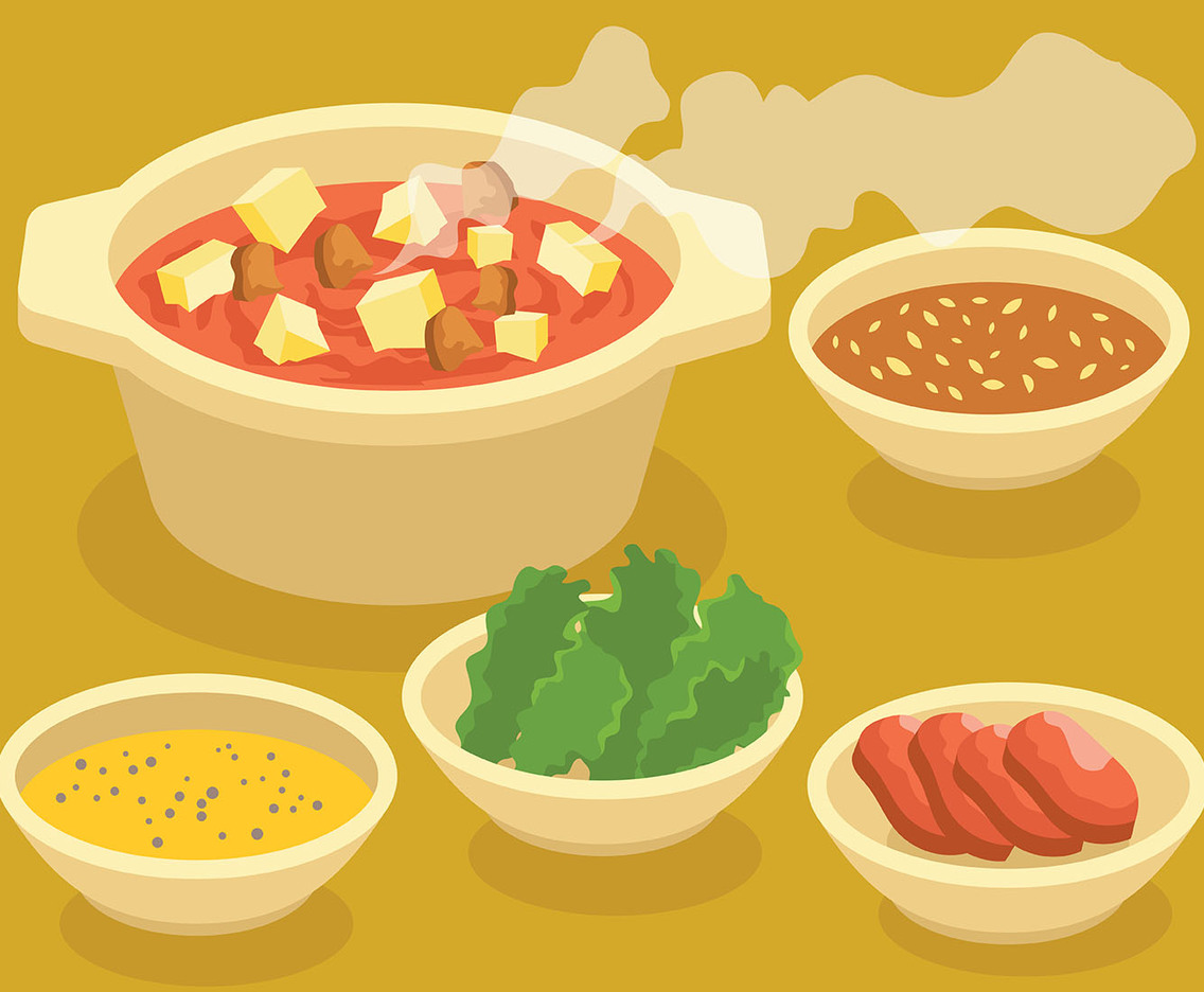 Hotpot  Ingredients Illustration