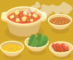Hotpot  Ingredients Illustration