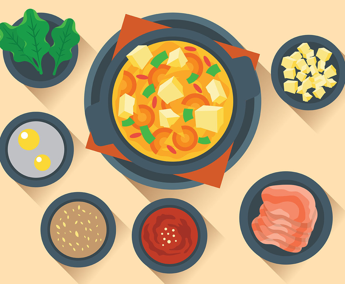 Hotpot  Ingredients Illustration