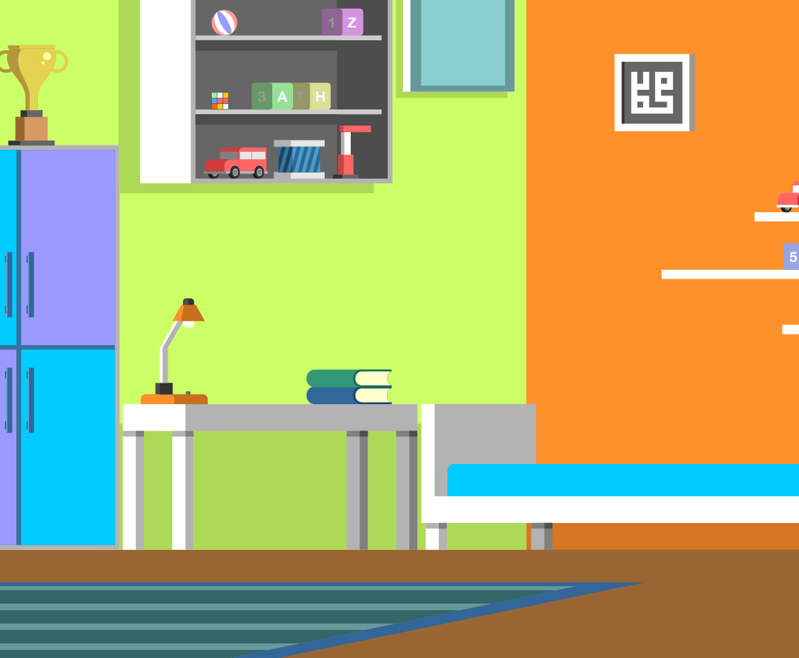 Boys Room Decor Vector