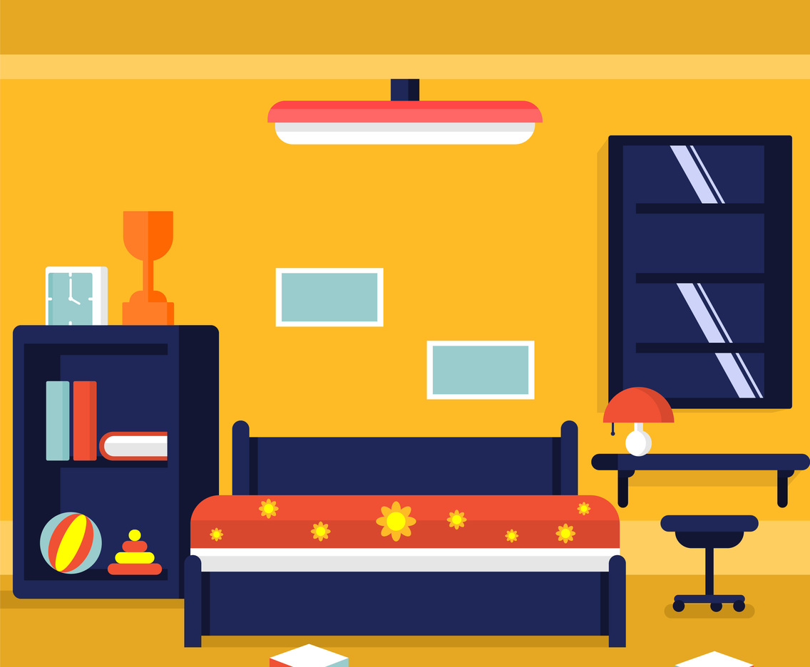 Kids Room Decor Vector Illustration
