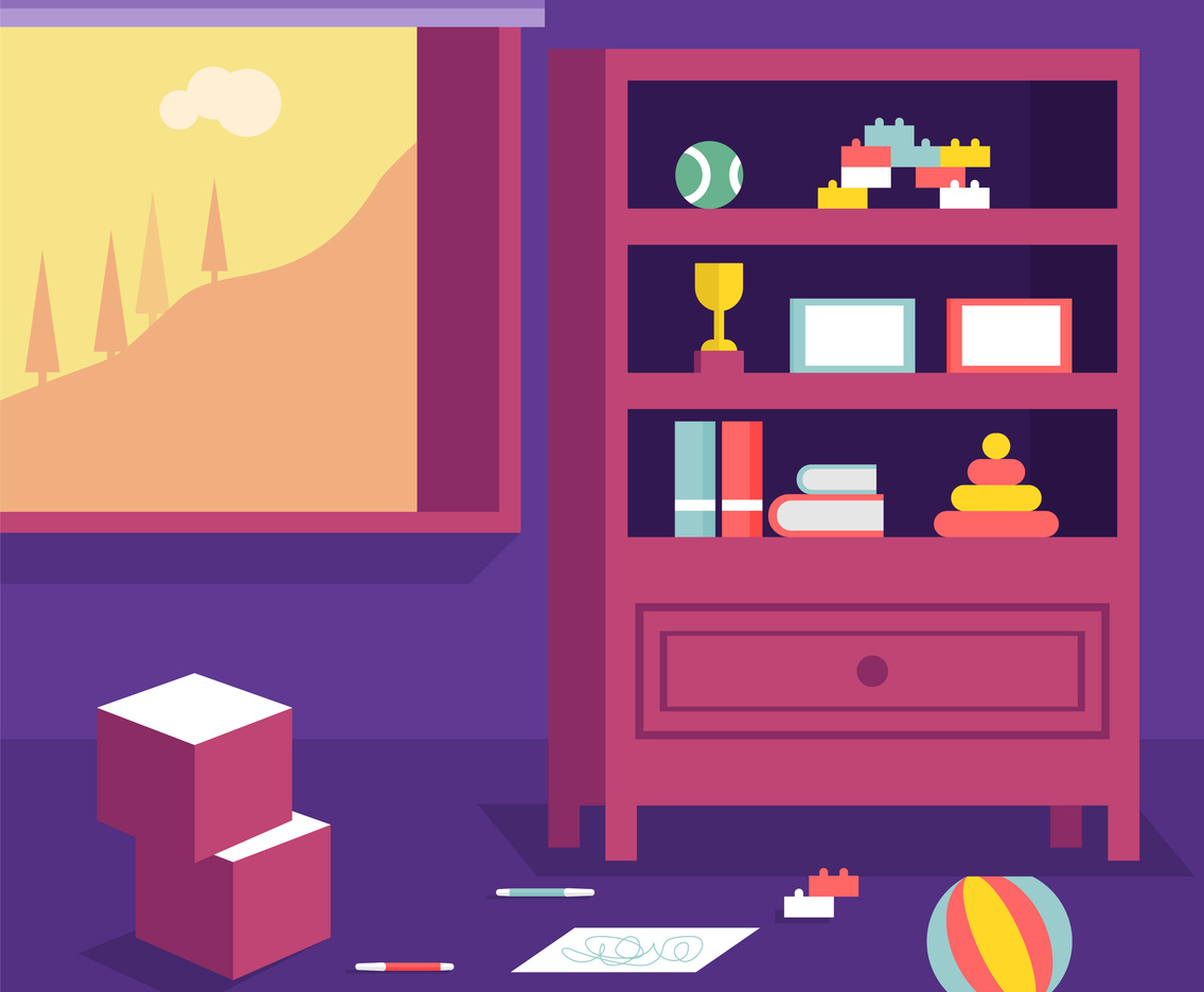Kids Room Decor Vector Illustration