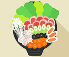Delicious Hot Pot and Ingredient Vectors