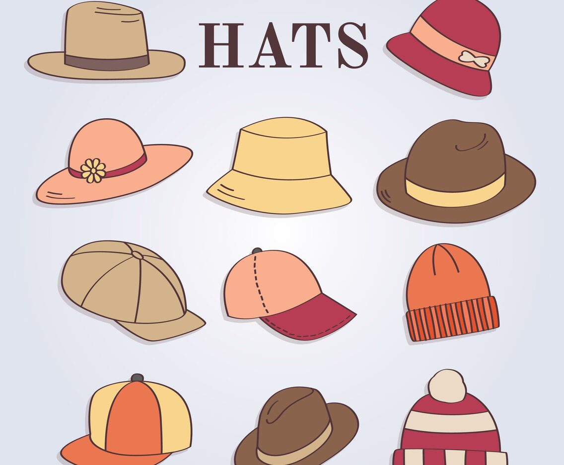 Women and Man's Hats Vector