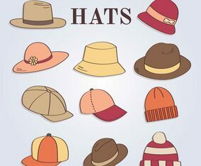 Women and Man's Hats Vector