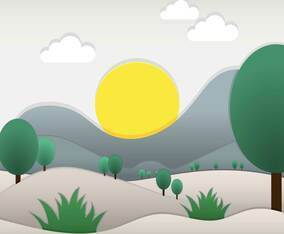 Paper Art Landscape With White Theme illustration