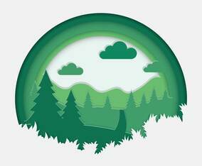 Green Paper Art Landscape Illustration