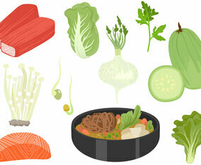 Hot Pot Ingredients Vectors