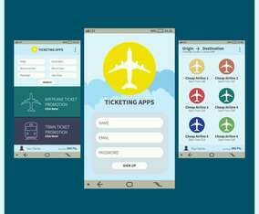Ticketing Mobile Apps GUI Illustration