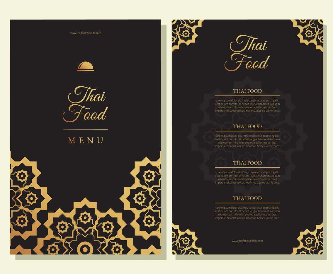 Thai food restaurant menu template