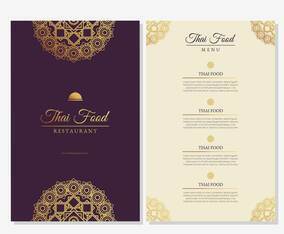 Thai food restaurant menu template