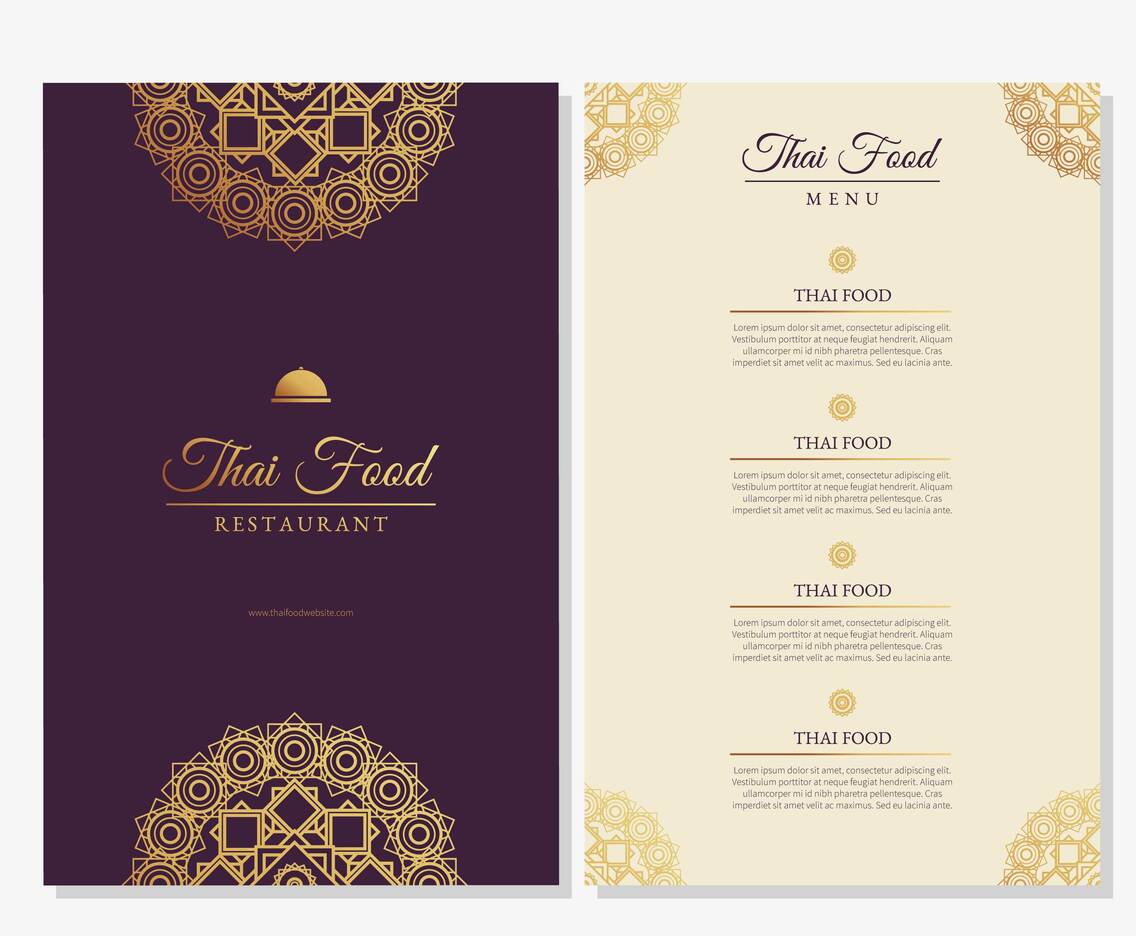 Thai food restaurant menu template