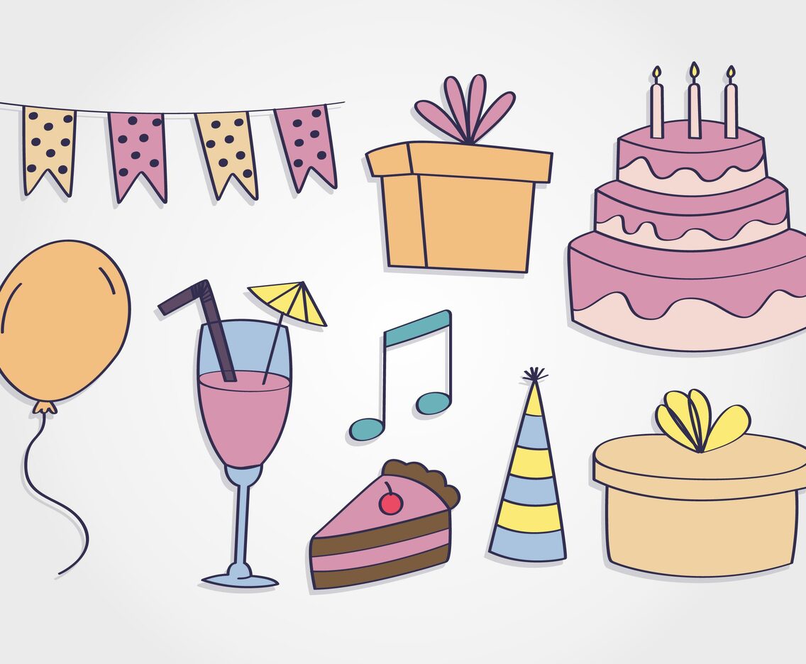 Birthday Party Elements Vector