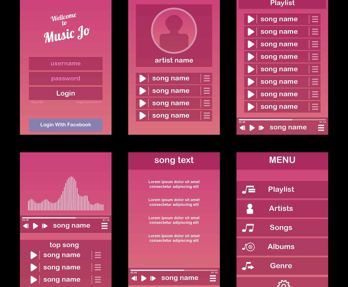 mobile app gui