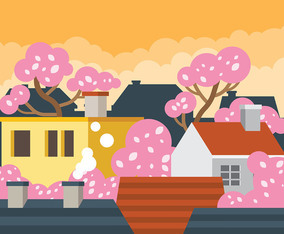 Springtime Bonn Germany Illustration